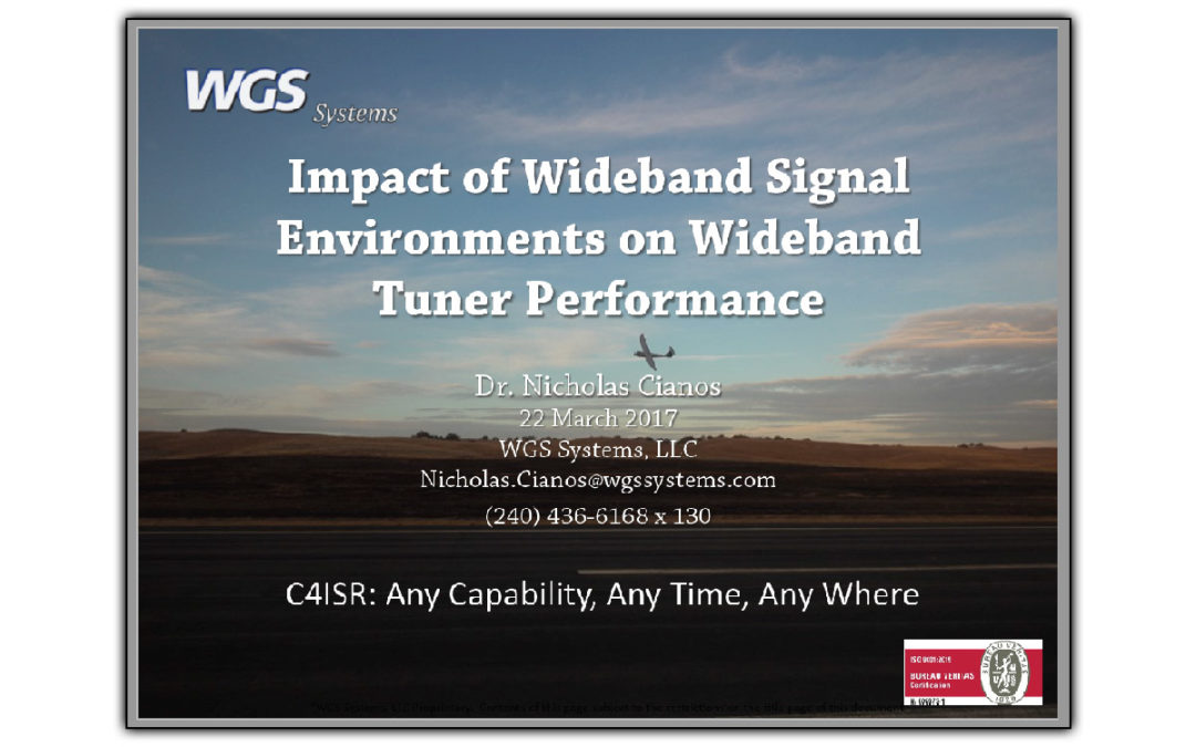 WGS Systems Executive Scientist, Nicholas Cianos Invited To Present Technological Findings
